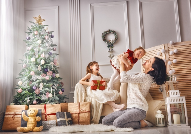 Vánoční stromeček a rodina